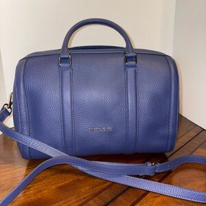 Sassy Jones navy Textured Leather